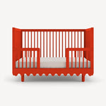 Red - Oeuf Moss Crib Toddler Bed Conversion Kit - Front View