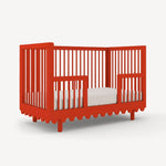 Red - Oeuf Moss Crib Toddler Bed Conversion Kit - Angle View