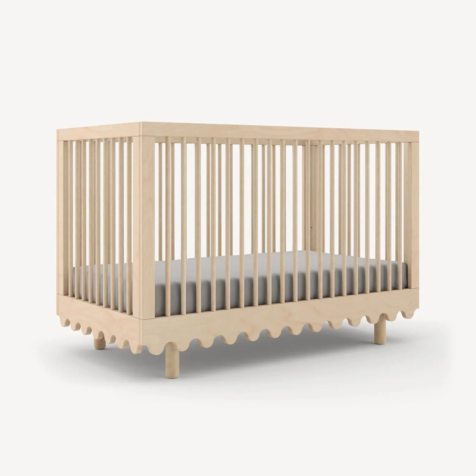 Birch - Oeuf Moss Crib Side Angle View