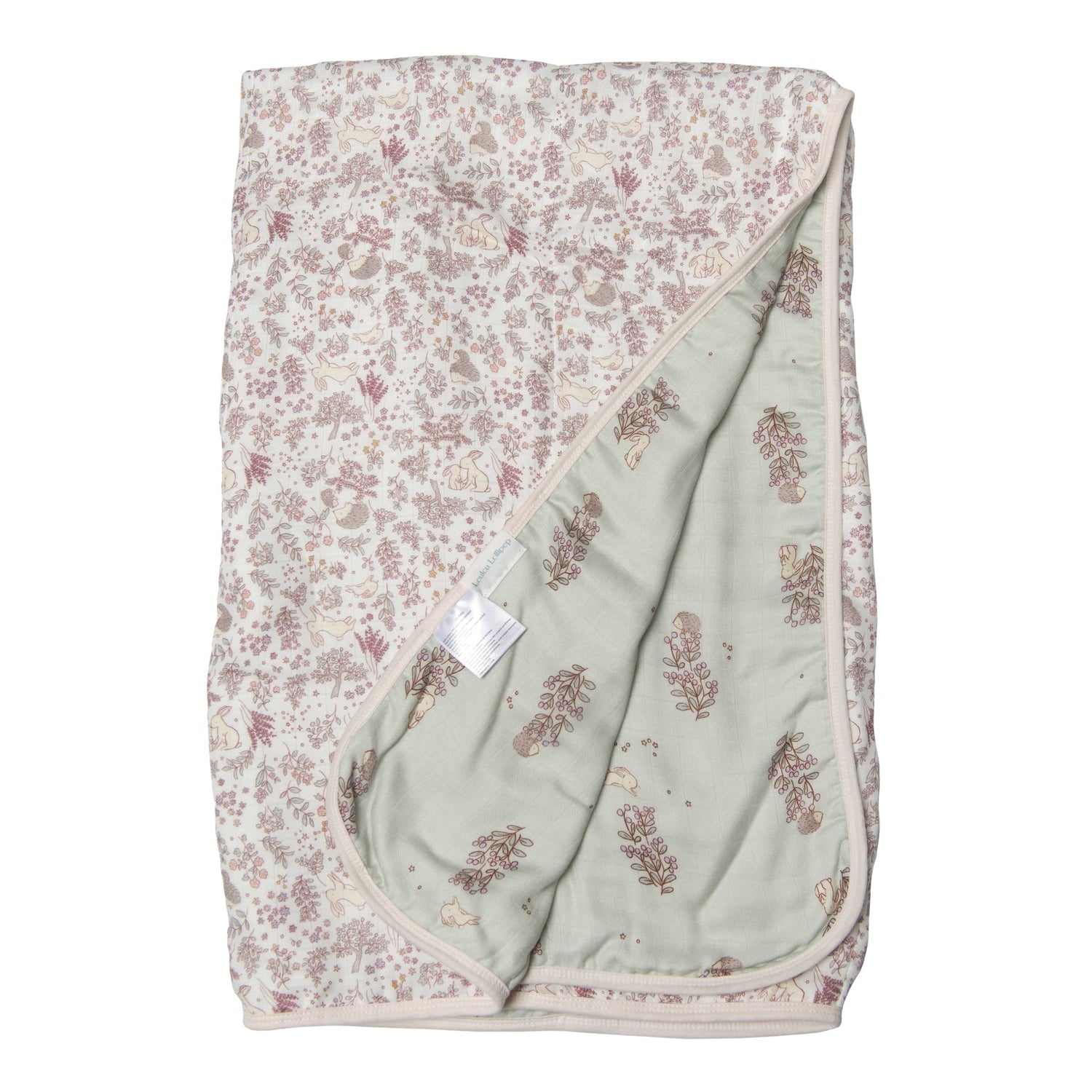 Loulou Lollipop Luxe Muslin Quilt Blanket - Hedgehog Forest