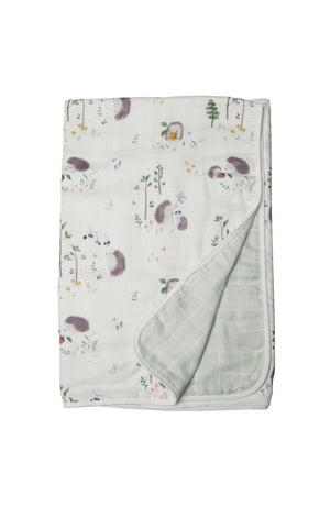 Loulou Lollipop Luxe Muslin Quilt Blanket - Hedgehogs
