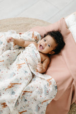 Loulou Lollipop Luxe Muslin Swaddle - Baby Dinomite Lifestyle