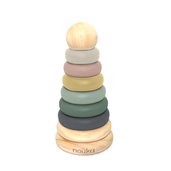 Storm Tower Wood and Silicone Stacker Noüka Wood and Silicone Stacker  Storm Tower