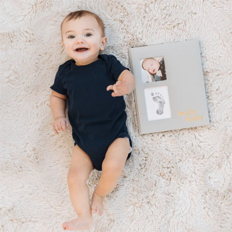 Pearhead Hello Baby Keepsake Linen Baby Book