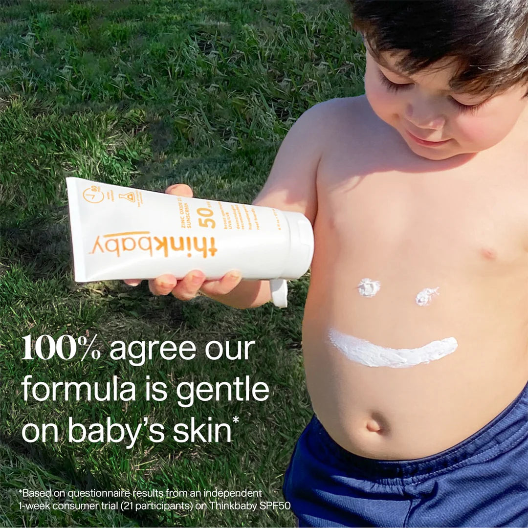 Thinkbaby Safe Sunscreen SPF 50+ - 6 oz Family Size Lifestyle