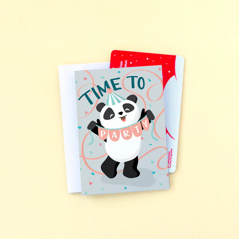 Pedaller Designs Mini Greeting Card - Time to Party Panda Lifestyle 1