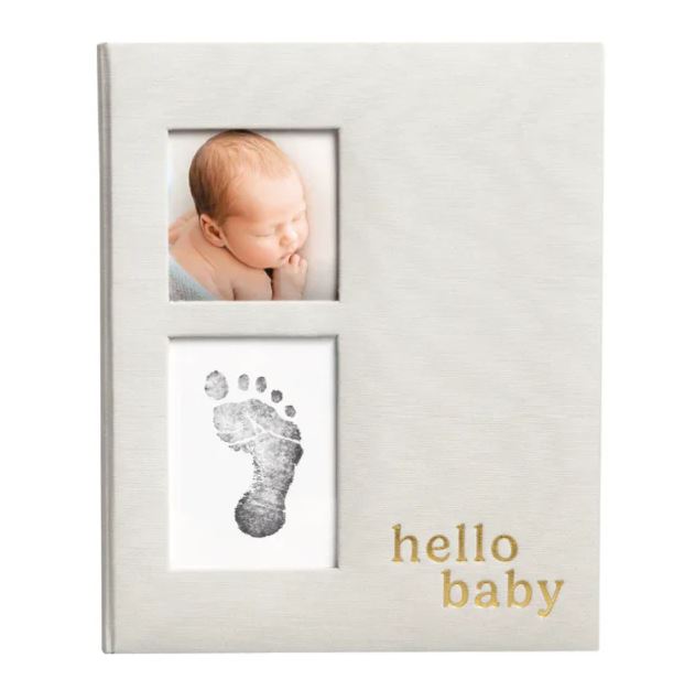 Pearhead Hello Baby Keepsake Linen Baby Book