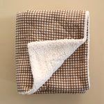 Minika Muslin & Sherpa Fleece Baby Blanket - Vichy Brown