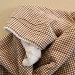 Minika Muslin & Sherpa Fleece Baby Blanket - Vichy Brown Lifestyle 1