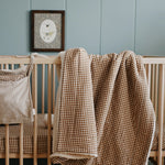 Minika Muslin & Sherpa Fleece Baby Blanket - Vichy Brown Lifestyle 4