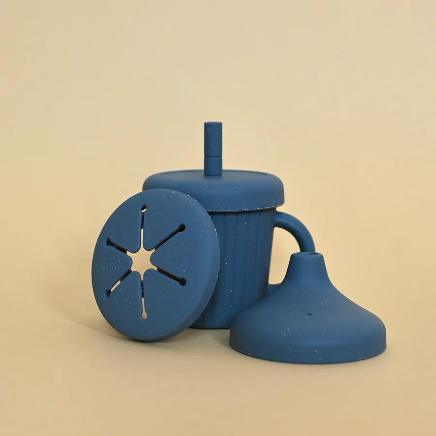 Indigo - Minika Stainless Steel & Silicone 3-in-1 Cup 