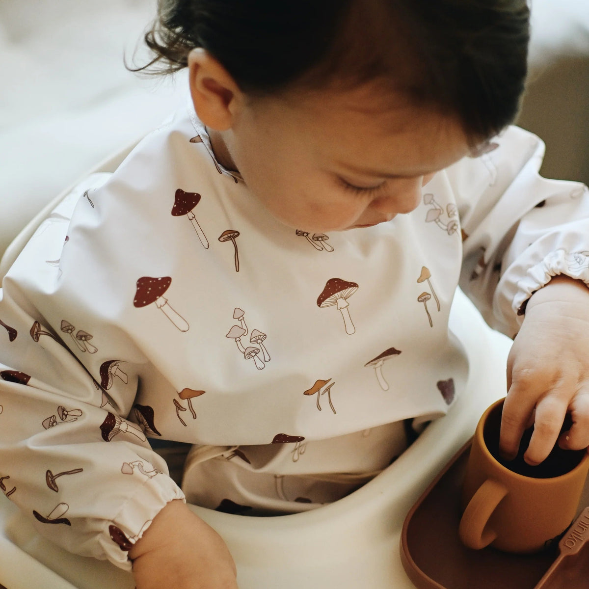 Minika Long Sleeve Waterproof Bib - Mushrooms Lifestyle 1