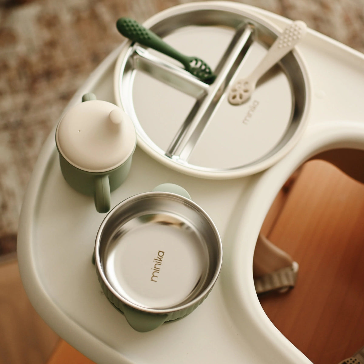 Minika Stainless Steel & Silicone Suction Bowl Lifestyle 1