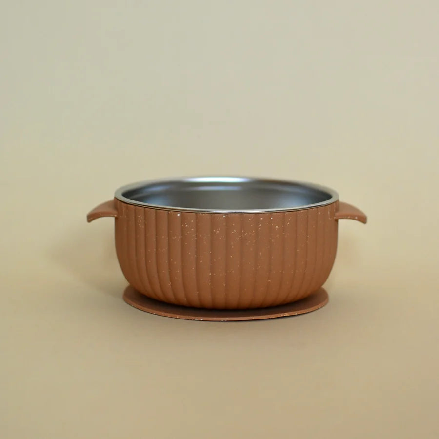Almond - Minika Stainless Steel & Silicone Suction Bowl