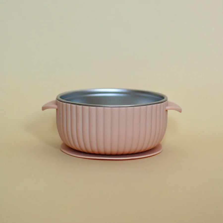 Blush - Minika Stainless Steel & Silicone Suction Bowl