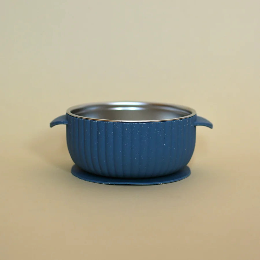 Indigo - Minika Stainless Steel & Silicone Suction Bowl