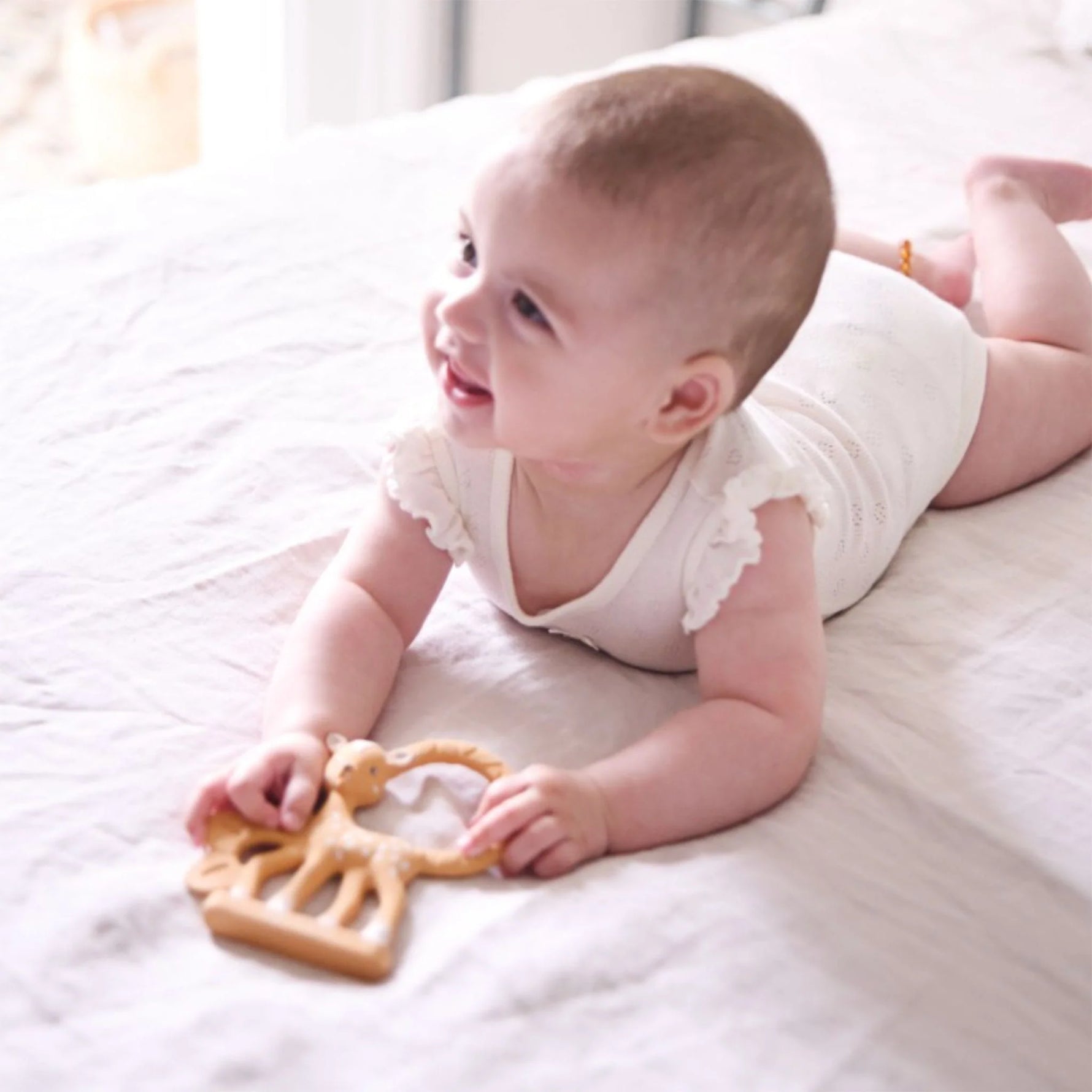 Fanfan the Fawn Natural Rubber Teething Ring Lifestyle 1