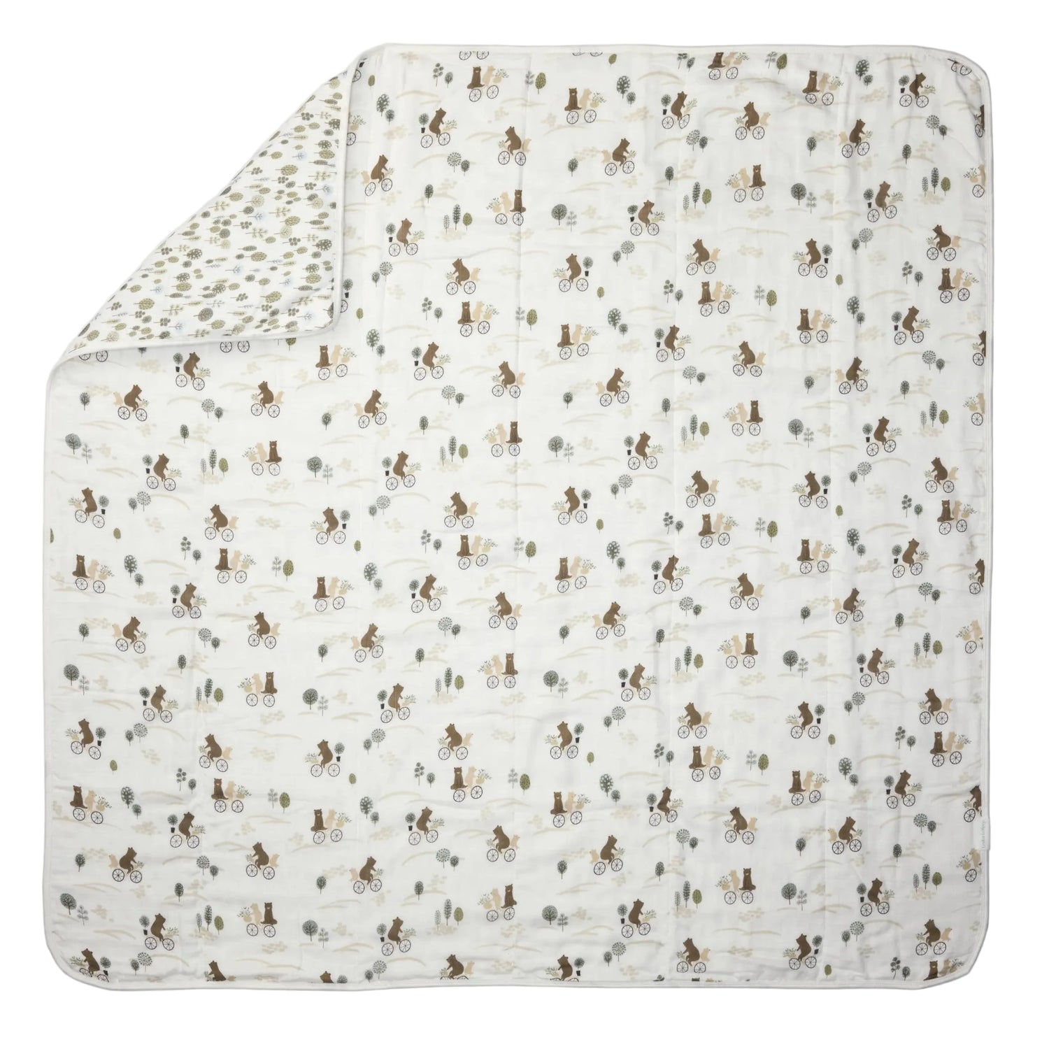Loulou Lollipop Luxe Muslin Quilt Blanket - Bears on Bikes
