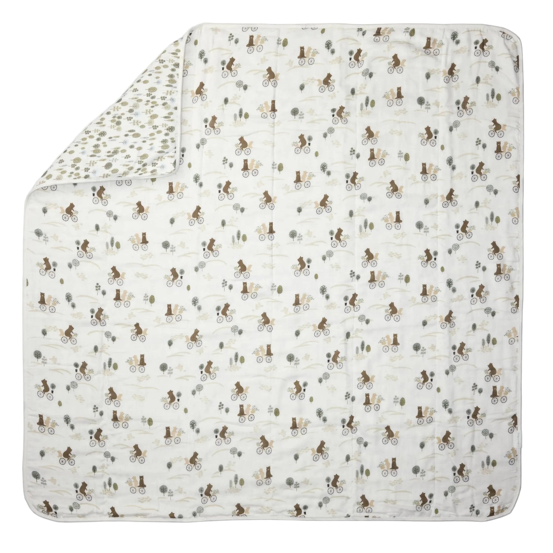 Loulou Lollipop Luxe Muslin Quilt Blanket - Bears on Bikes