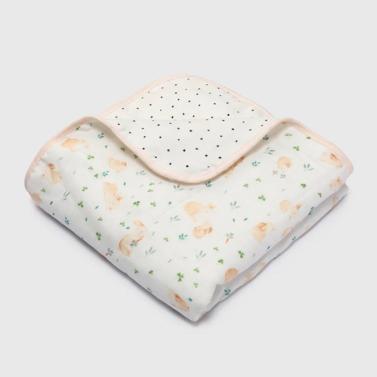 Loulou Lollipop quilt Loulou Lollipop Luxe Muslin Quilt Blanket - Bunny Meadow Folded