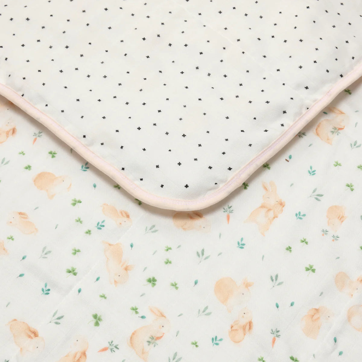 Loulou Lollipop quilt Loulou Lollipop Luxe Muslin Quilt Blanket - Bunny Meadow Detail