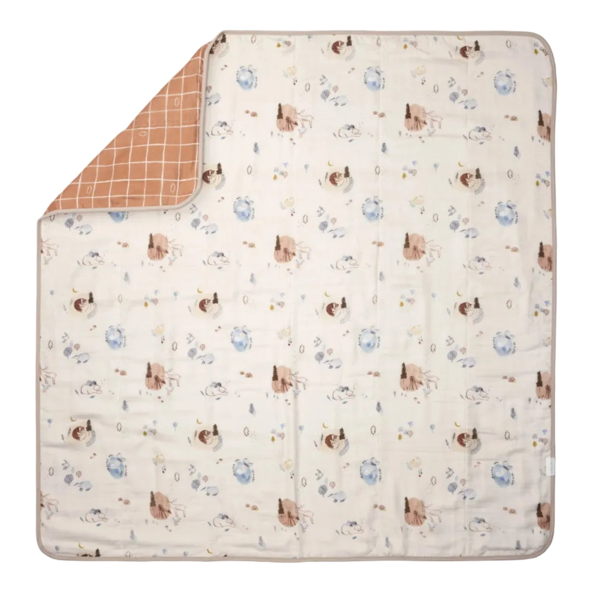 Loulou Lollipop Luxe Muslin Quilt Blanket - Cozy Forest