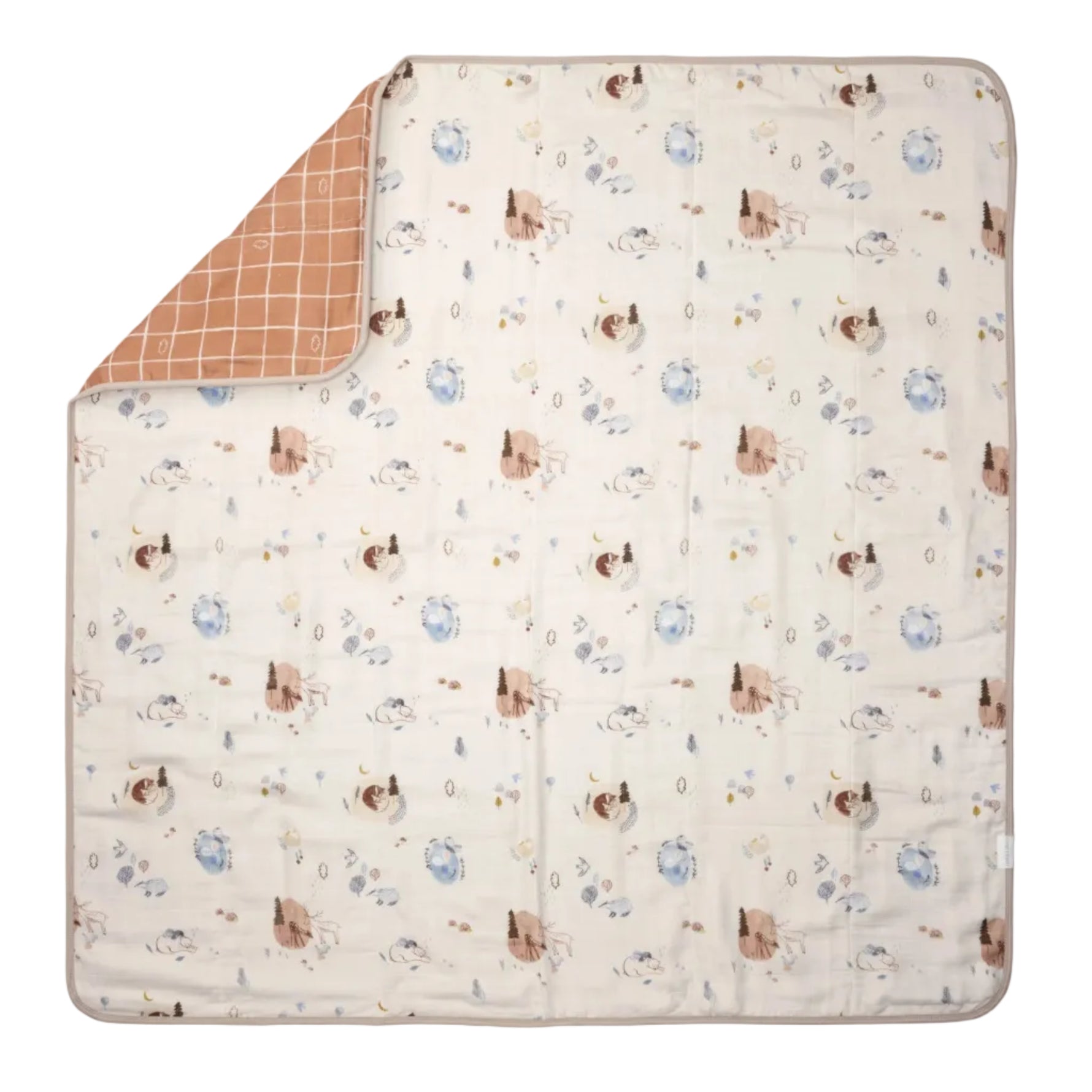 Loulou Lollipop Luxe Muslin Quilt Blanket - Cozy Forest