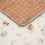 Loulou Lollipop Luxe Muslin Quilt Blanket - Cozy Forest Detail