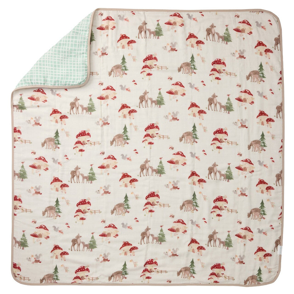 Loulou Lollipop Luxe Muslin Quilt Blanket - Forest Families 2