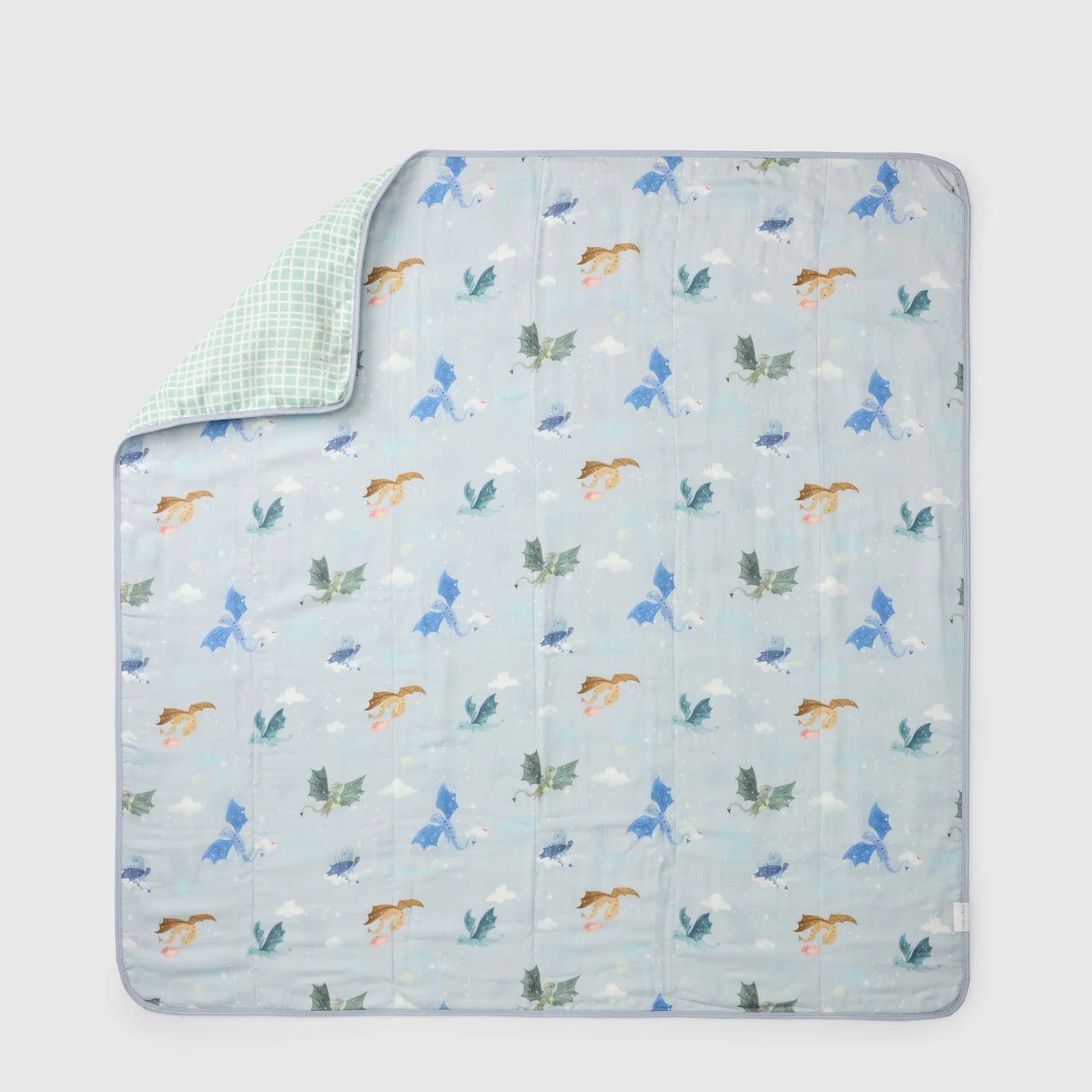 Loulou Lollipop Luxe Muslin Quilt Blanket - Magical Dragons 2
