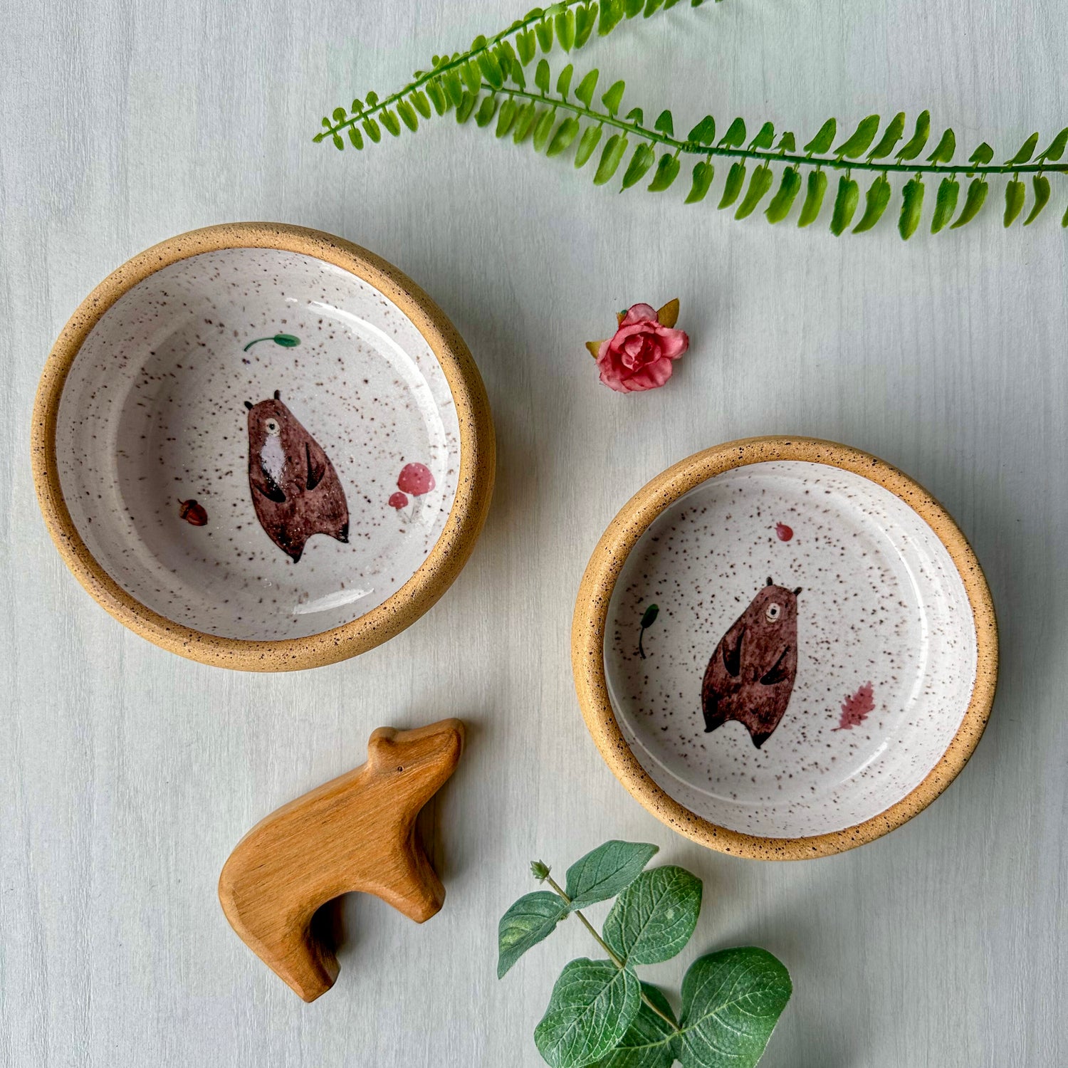 QUINN Pottery Handmade Woodland Toddler Bowl - Bear