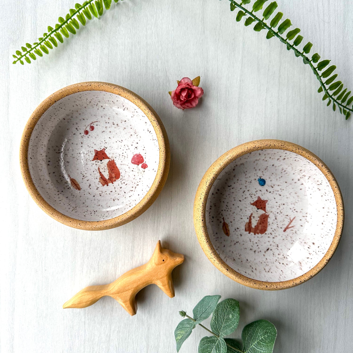 QUINN Pottery Handmade Woodland Toddler Bowl - Fox