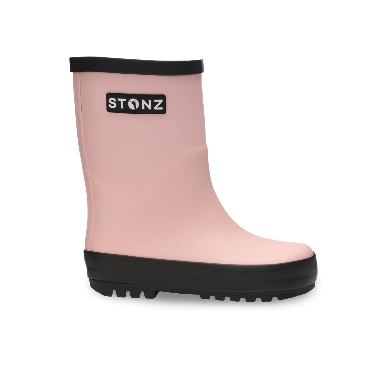 Stonz Waterproof Kids Rain Boots - Haze Pink - Side View