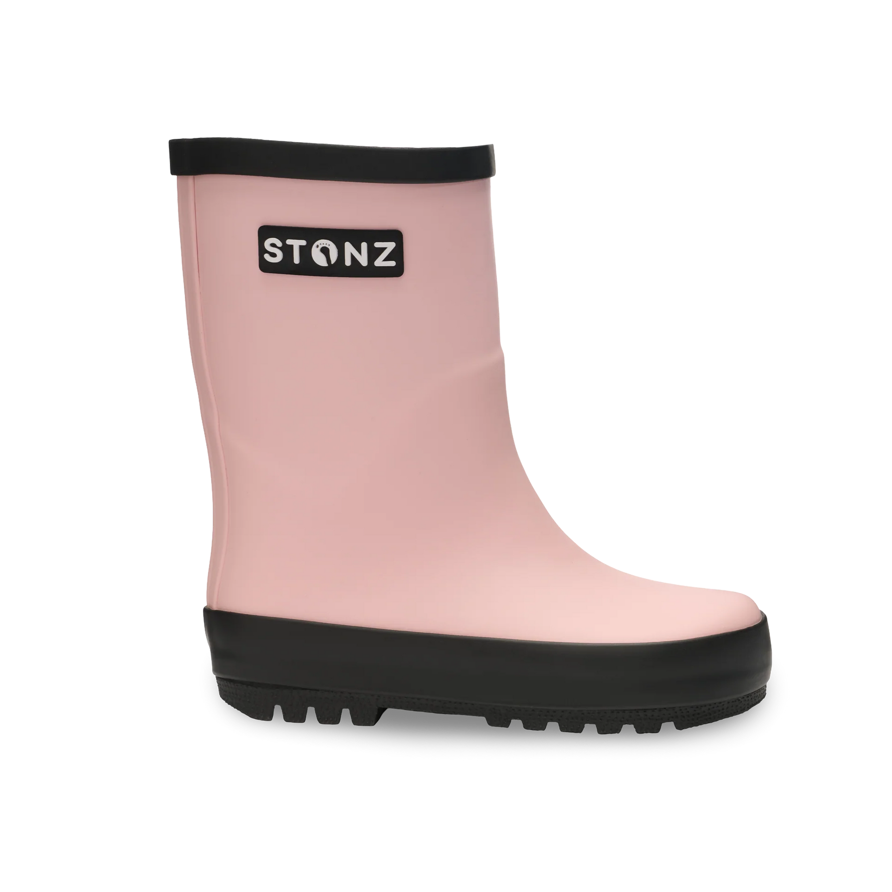 Stonz Waterproof Kids Rain Boots - Haze Pink - Side View