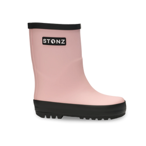 Stonz Waterproof Kids Rain Boots - Haze Pink - Side View