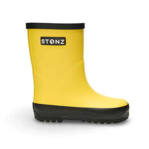Stonz Waterproof Kids Rain Boots - Yellow - Side View