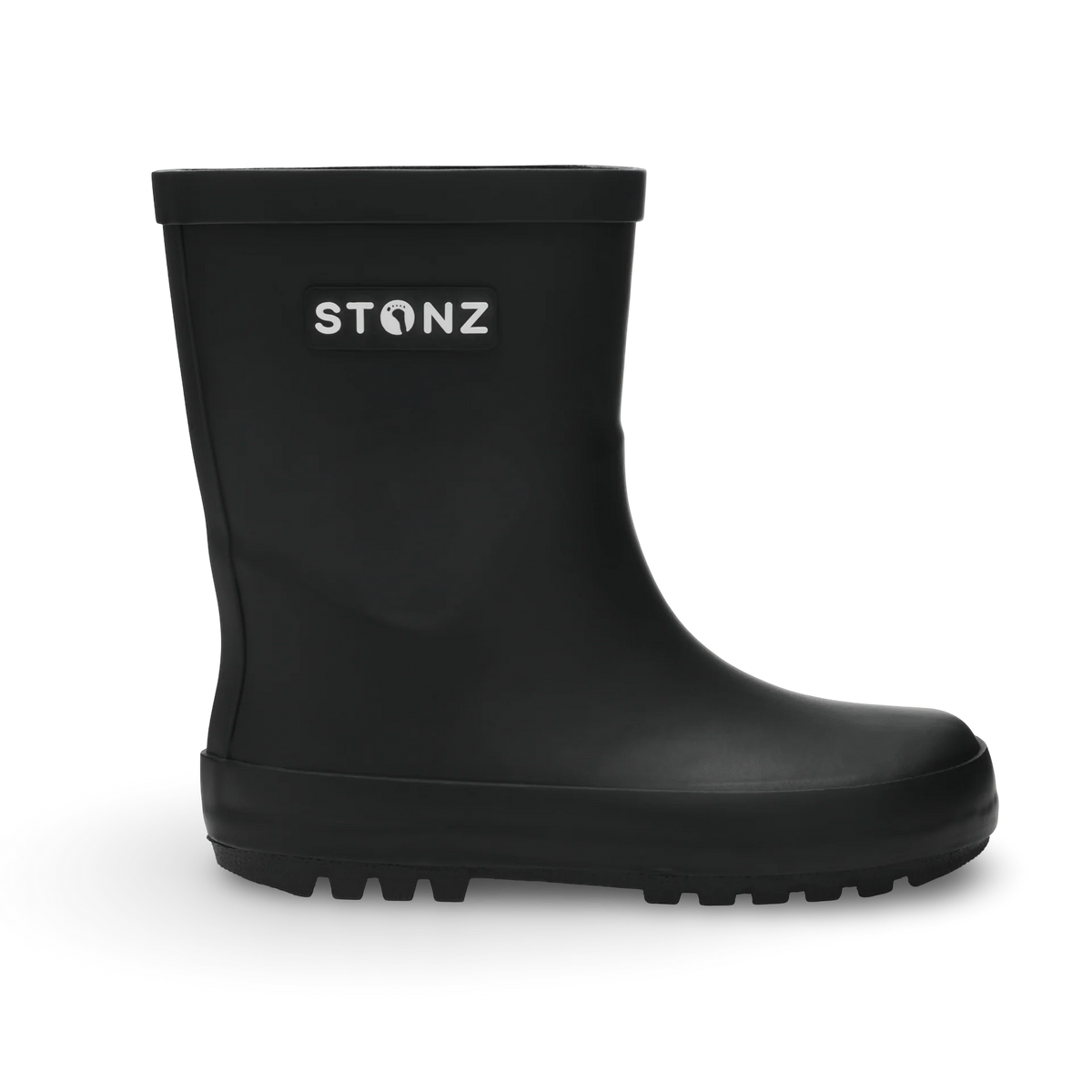 Stonz Waterproof Kids Rain Boots - Black Side View