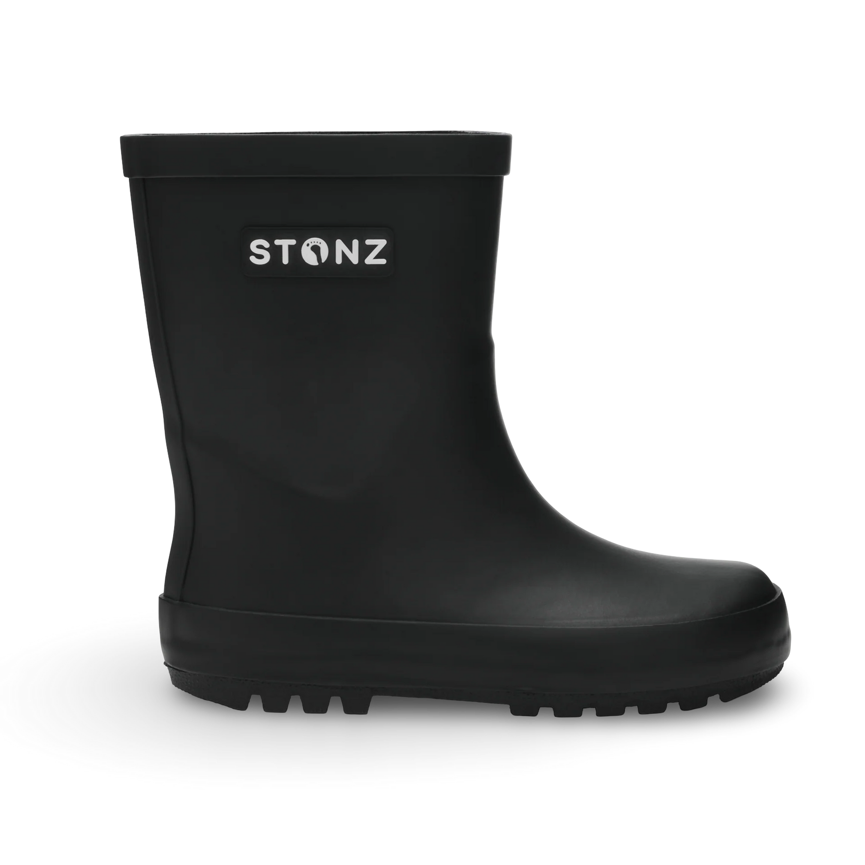 Stonz Waterproof Kids Rain Boots - Black Side View