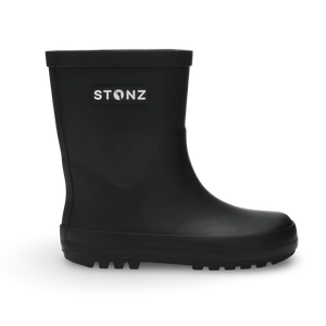 Stonz Waterproof Kids Rain Boots - Black Side View