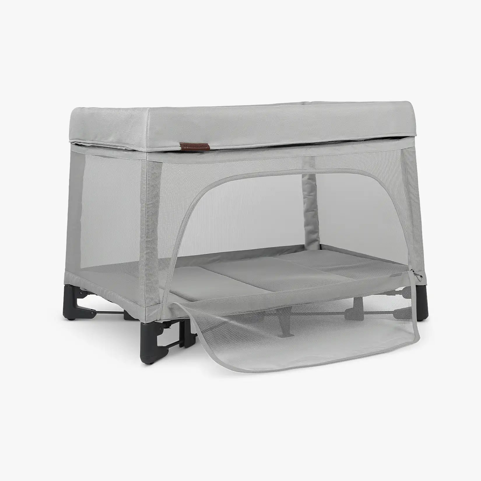 UPPAbaby Remi Playard - Stella (Grey Brushed Melange) - Side Angle View Open