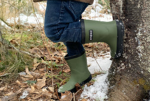 Stonz Waterproof Kids Rain Boots - Cypress - Lifestyle 1