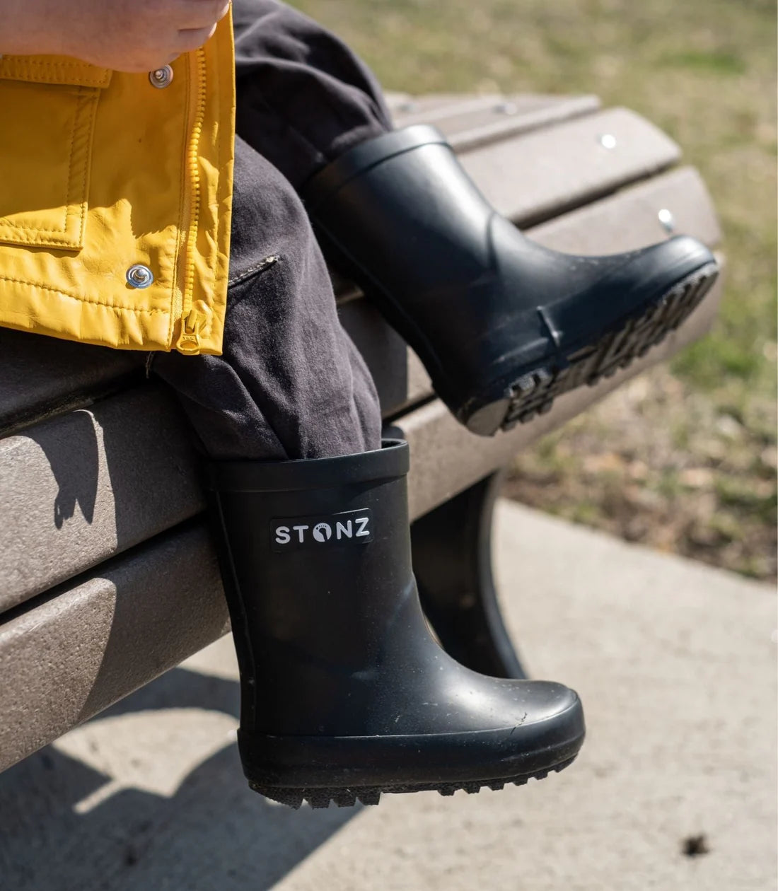 Stonz Waterproof Kids Rain Boots - Black - Lifestyle 1