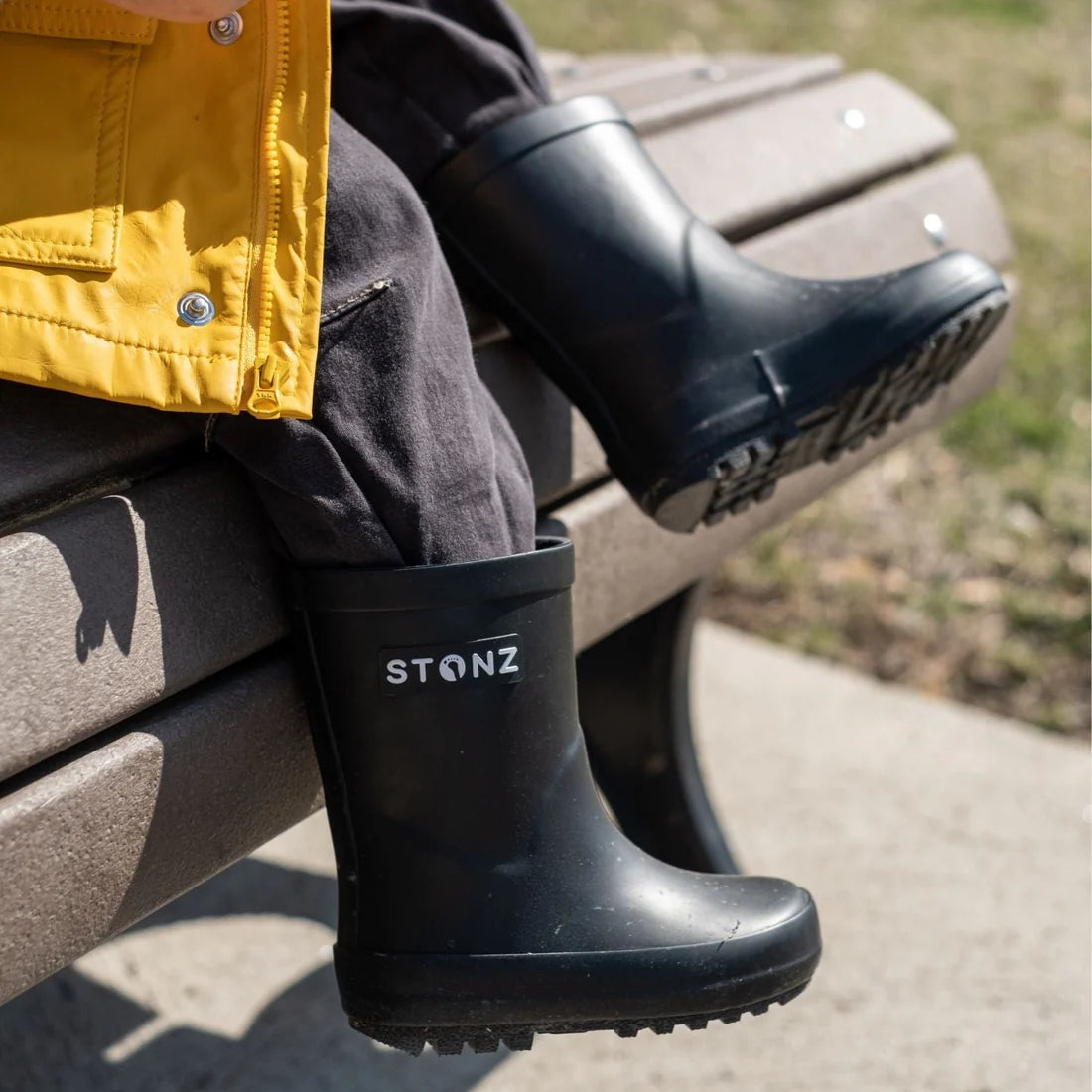 Stonz Waterproof Kids Rain Boots - Black - Lifestyle 1