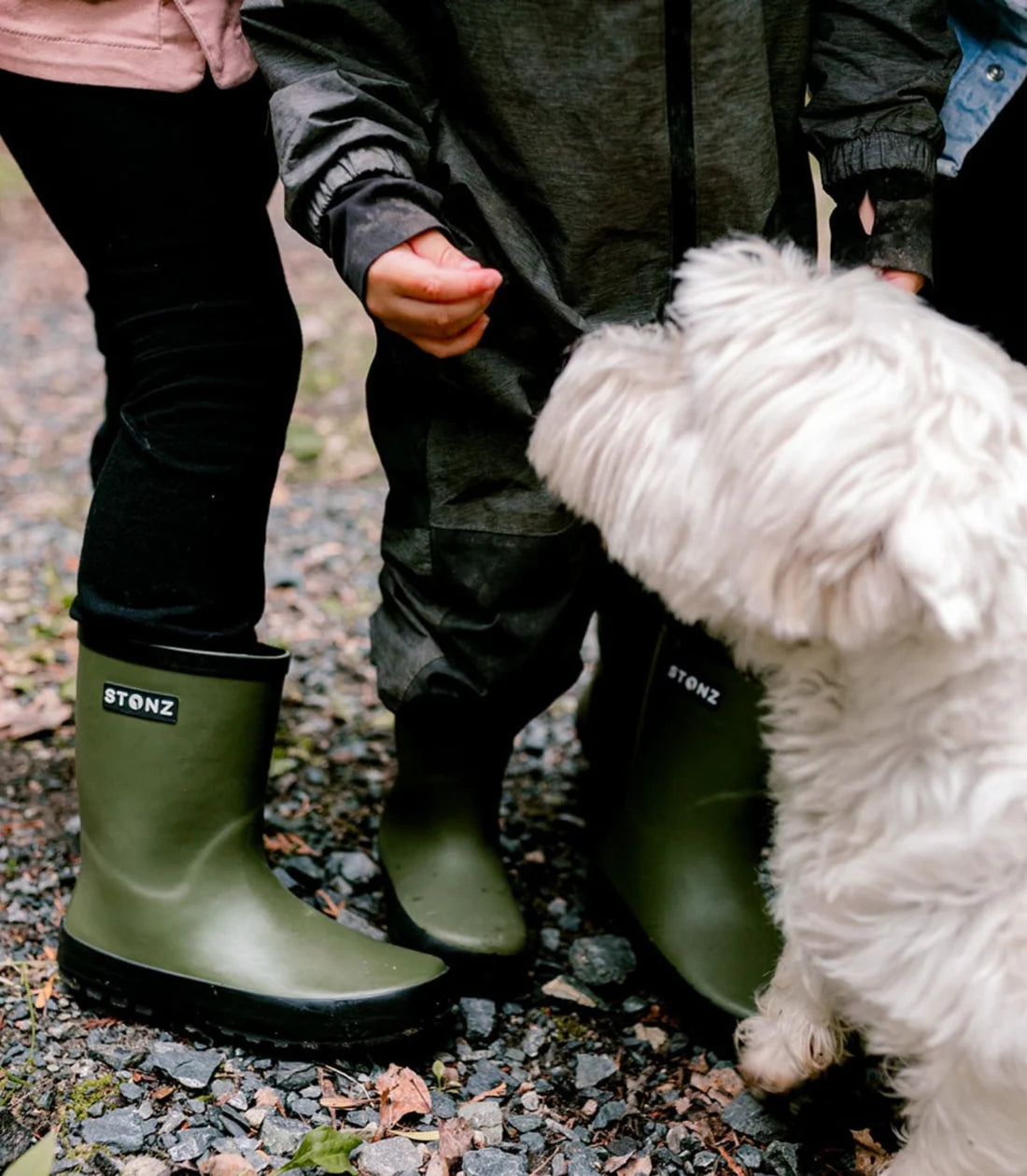 Stonz Waterproof Kids Rain Boots - Cypress - Lifestyle 2