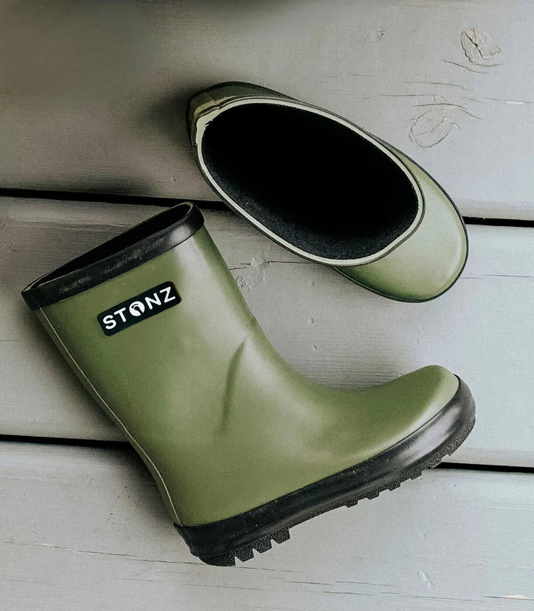 Stonz Waterproof Kids Rain Boots - Cypress - Lifestyle 4