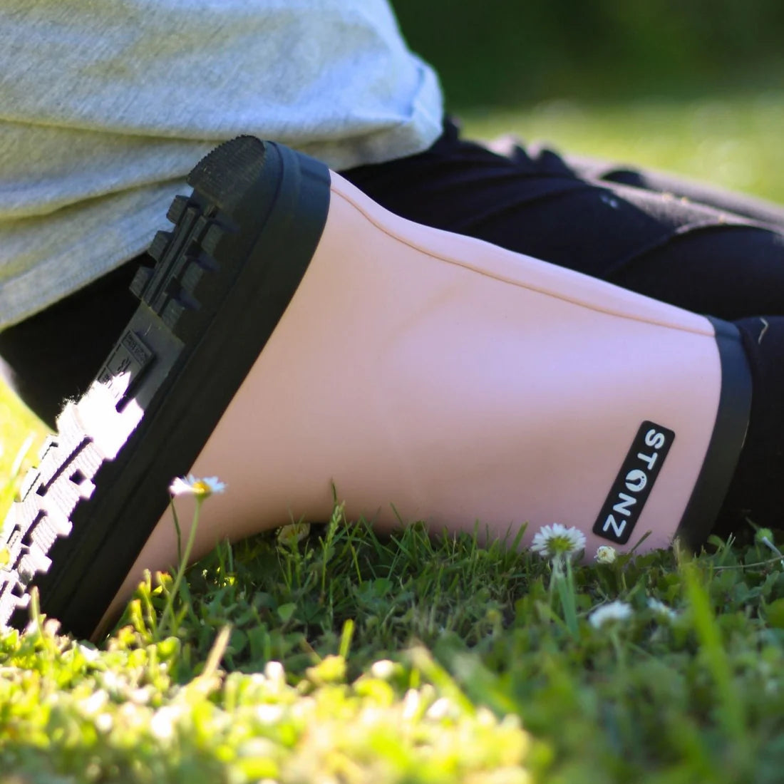 Stonz Waterproof Kids Rain Boots - Haze Pink - Lifestyle 1