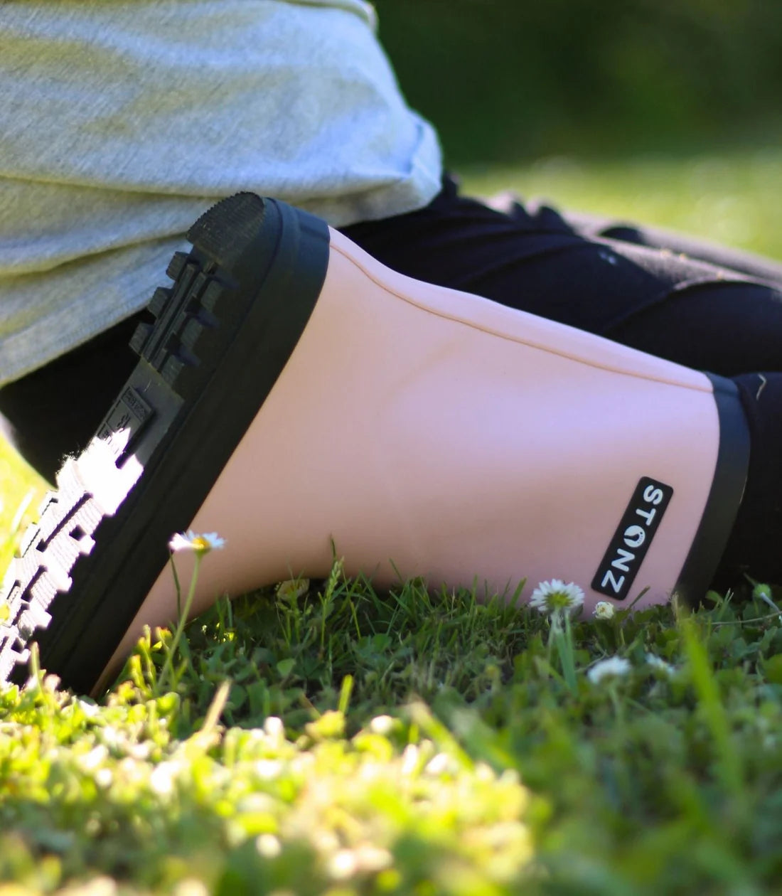 Stonz Waterproof Kids Rain Boots - Haze Pink - Lifestyle 1