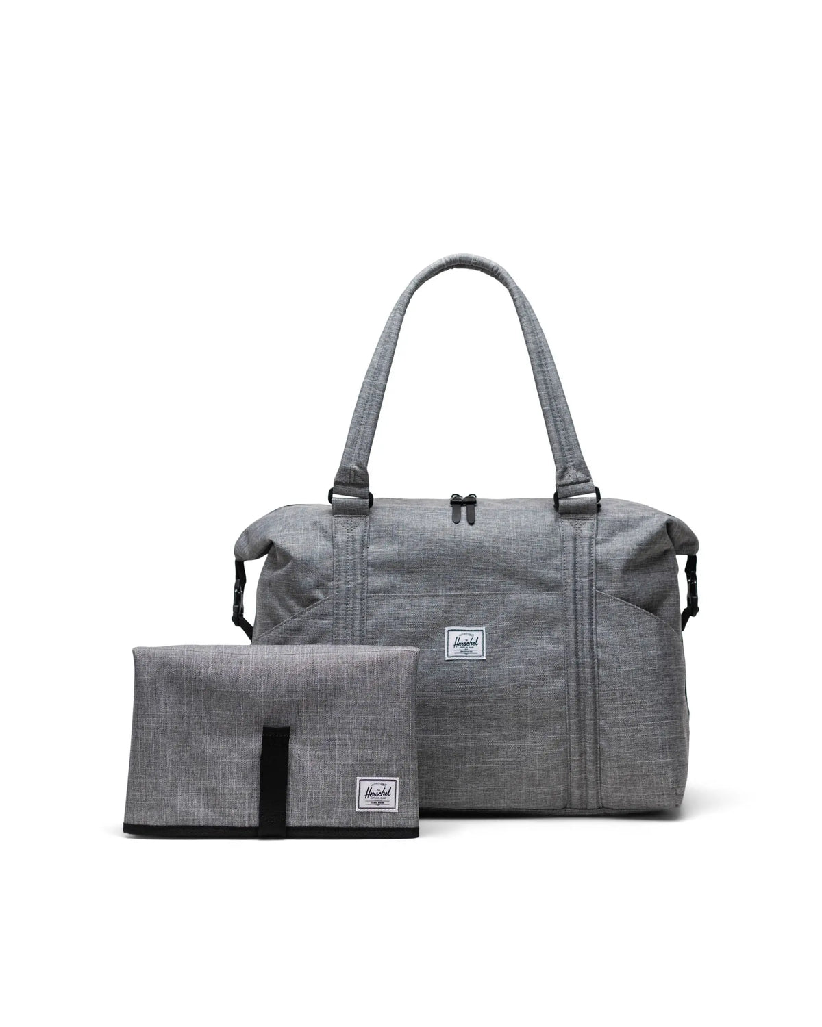 Raven Crosshatch Diaper Bag Strand Duffel Herschel Strand Duffle Diaper Bag Raven Crosshatch