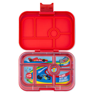 Yumbox Original 6-Compartment Food Tray - Roar Red/Race Car Tray