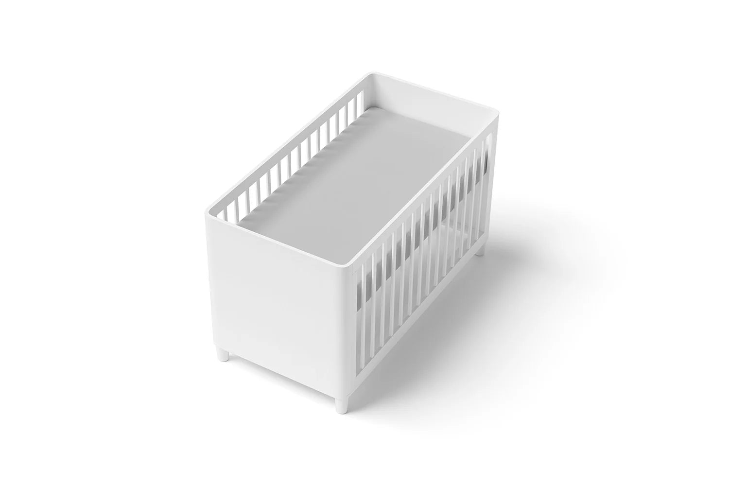 Kushies Percale Dream Crib Sheet - Grey on Mattress